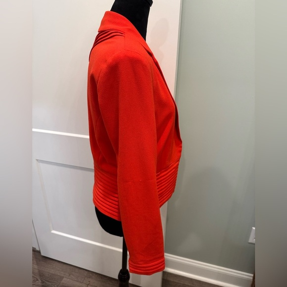 revolve Greylin Pleat Blazer in Tomato hook and eye front closure pockets - Picture 4 of 10